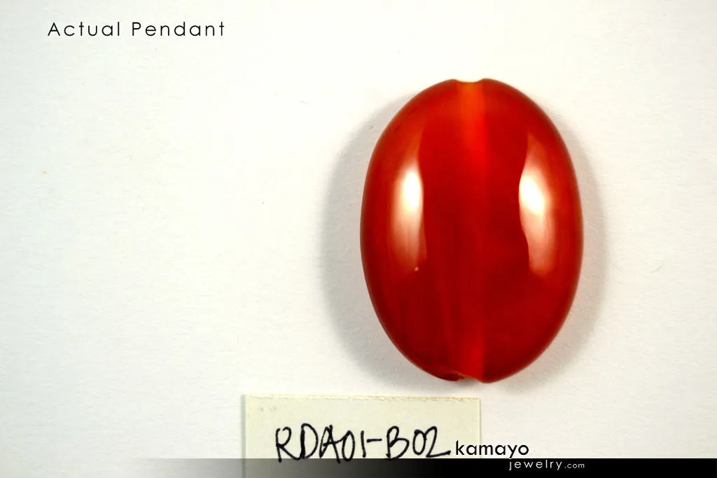 GEMINI NECKLACE - Oval Red Agate Pendant and Tiger Eye Beads