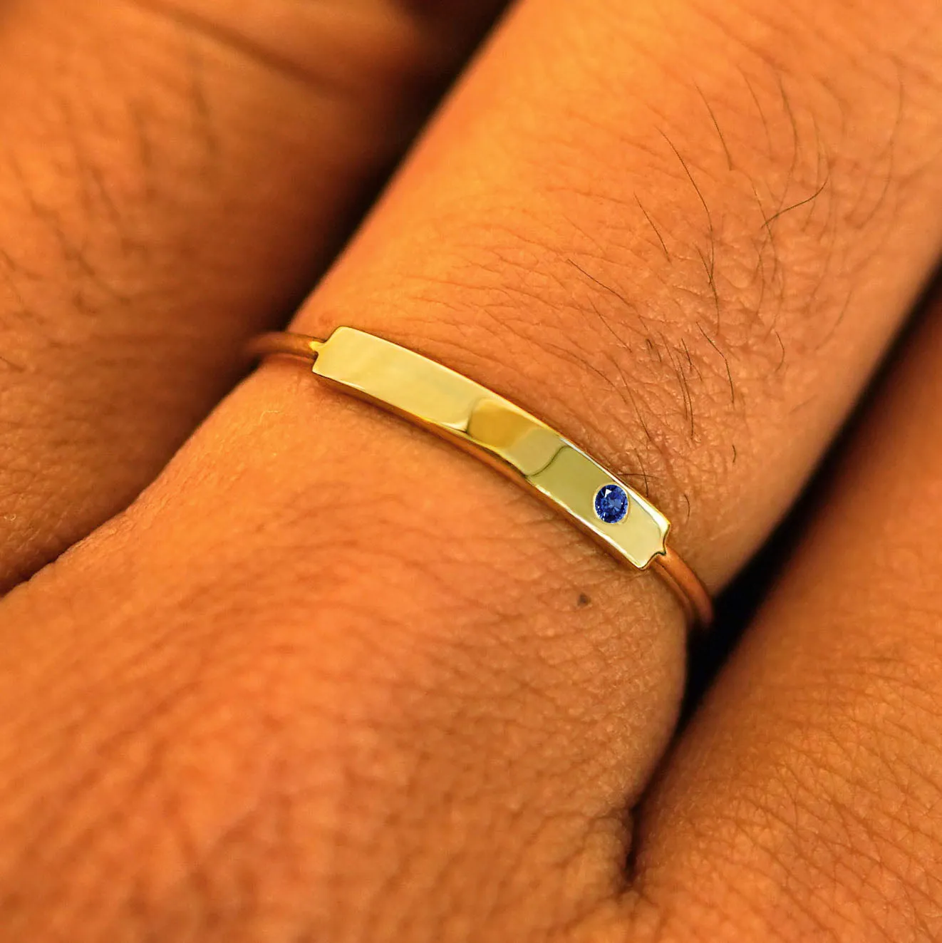 Gemstone Bar Ring