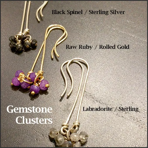 Gemstone Cluster Earrings