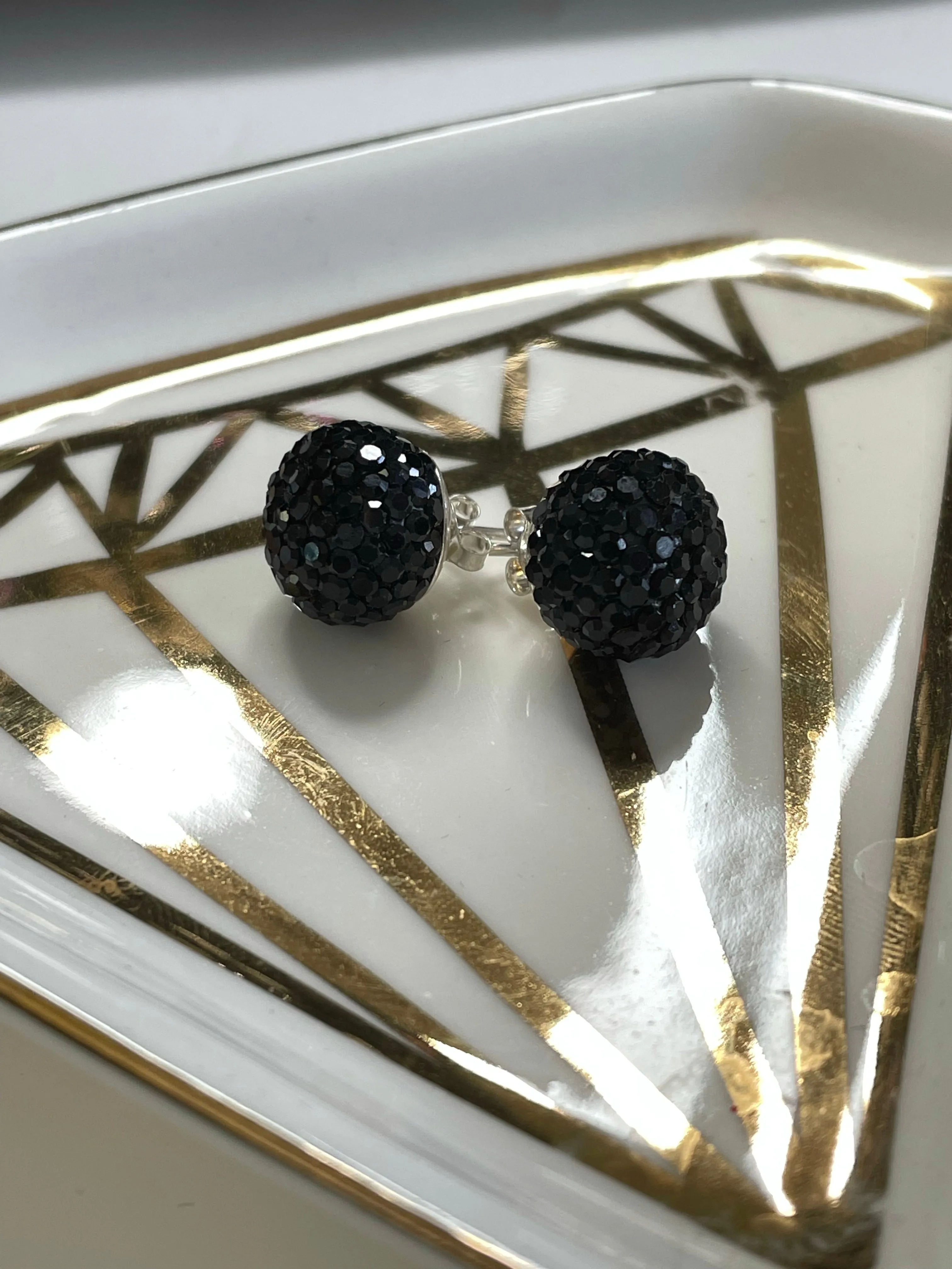 Gemstone Disco Ball Earrings