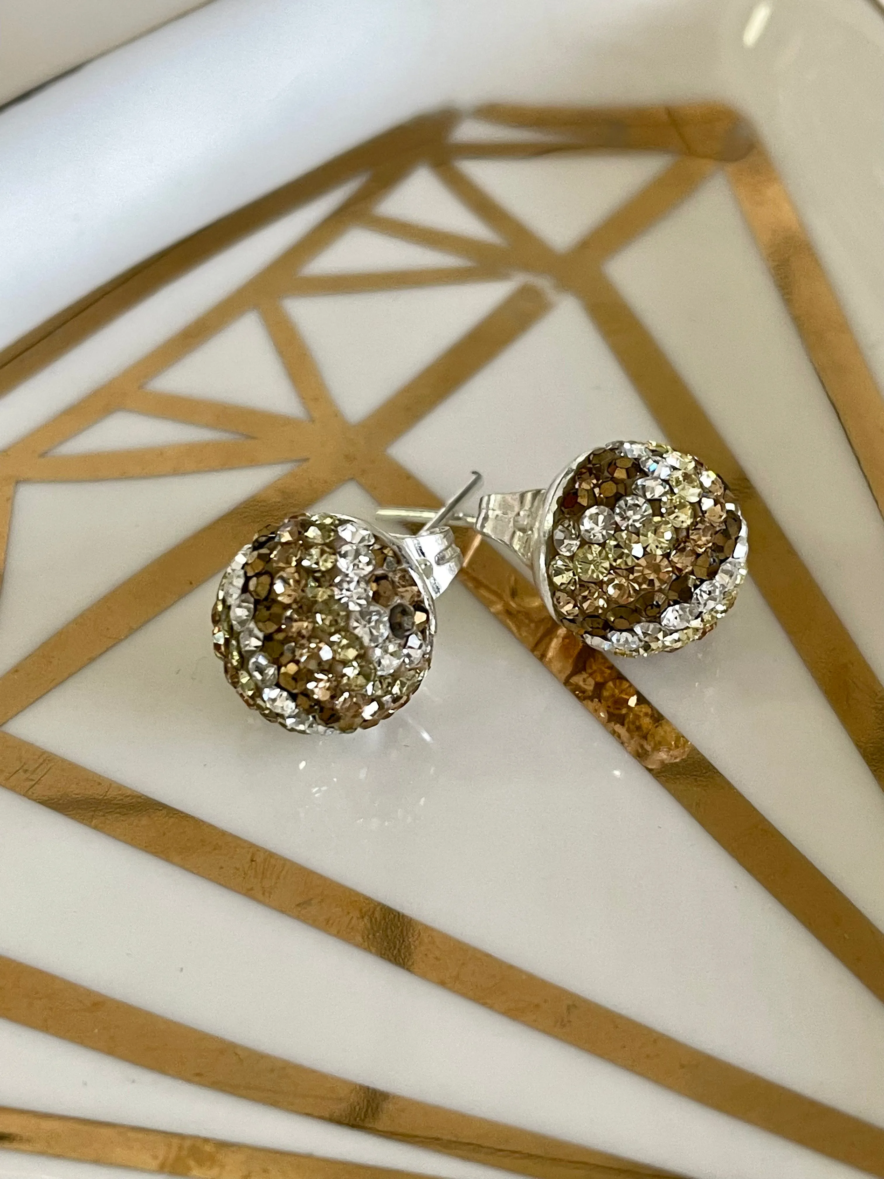 Gemstone Disco Ball Earrings