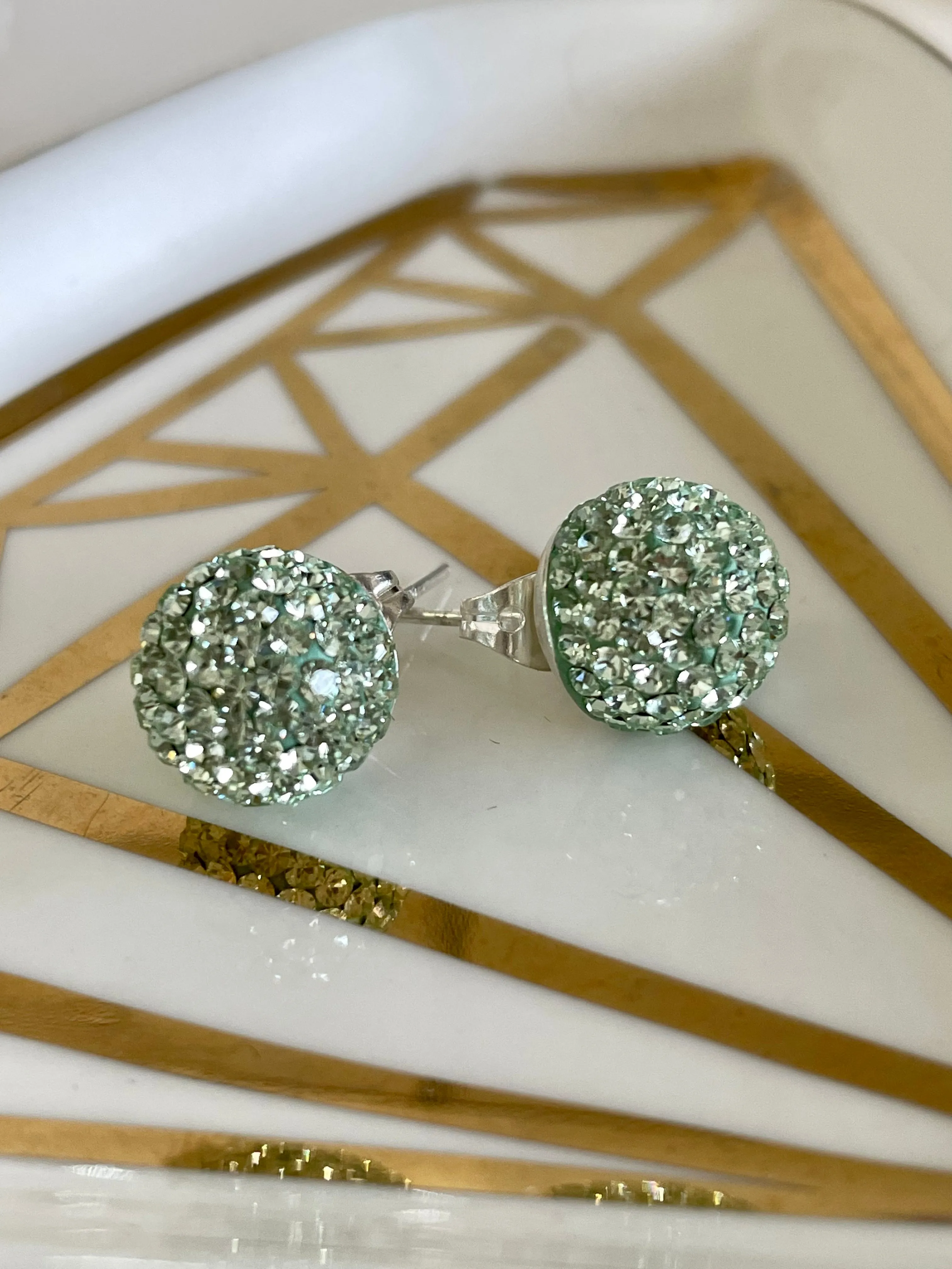 Gemstone Disco Ball Earrings