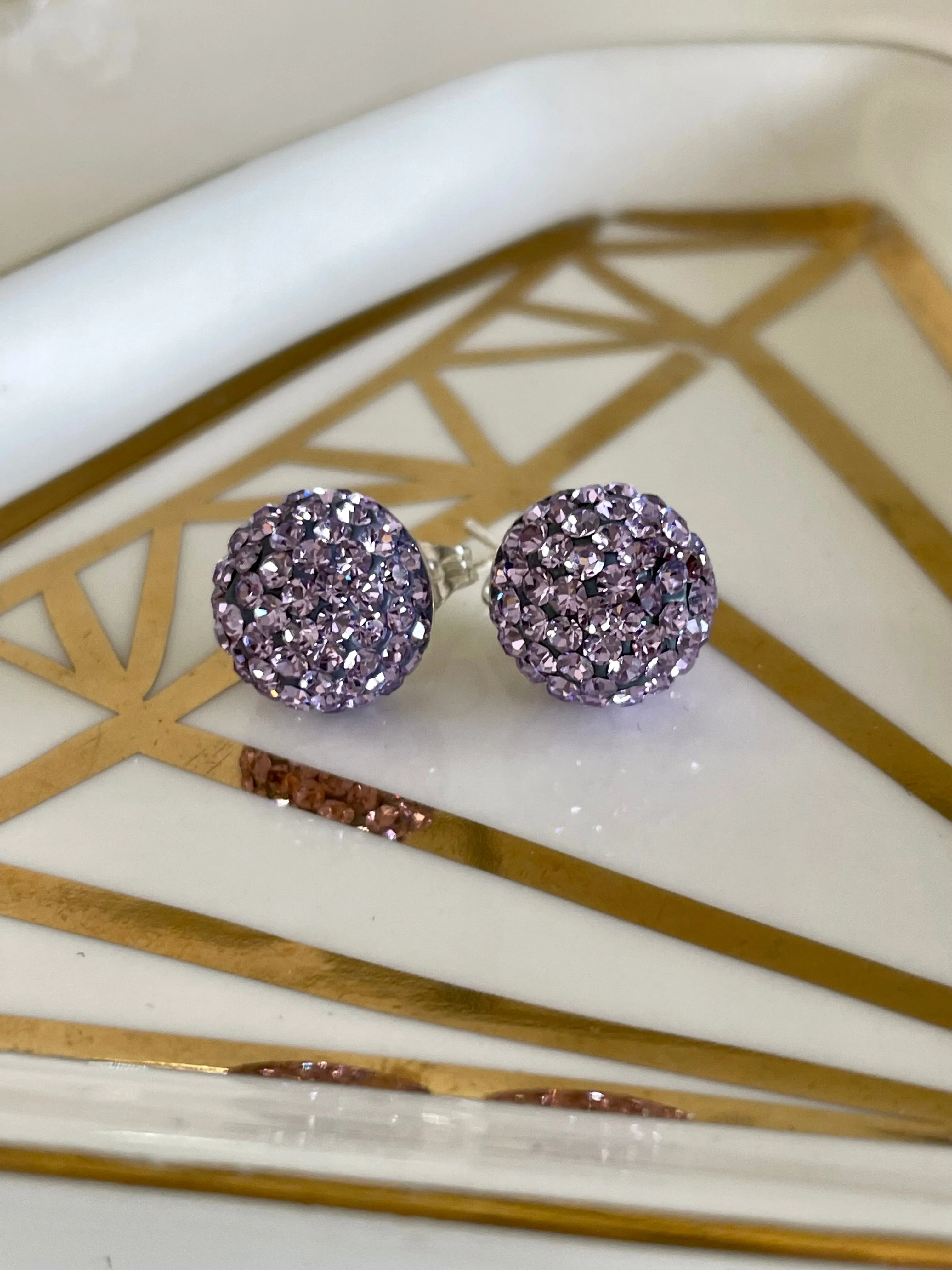 Gemstone Disco Ball Earrings