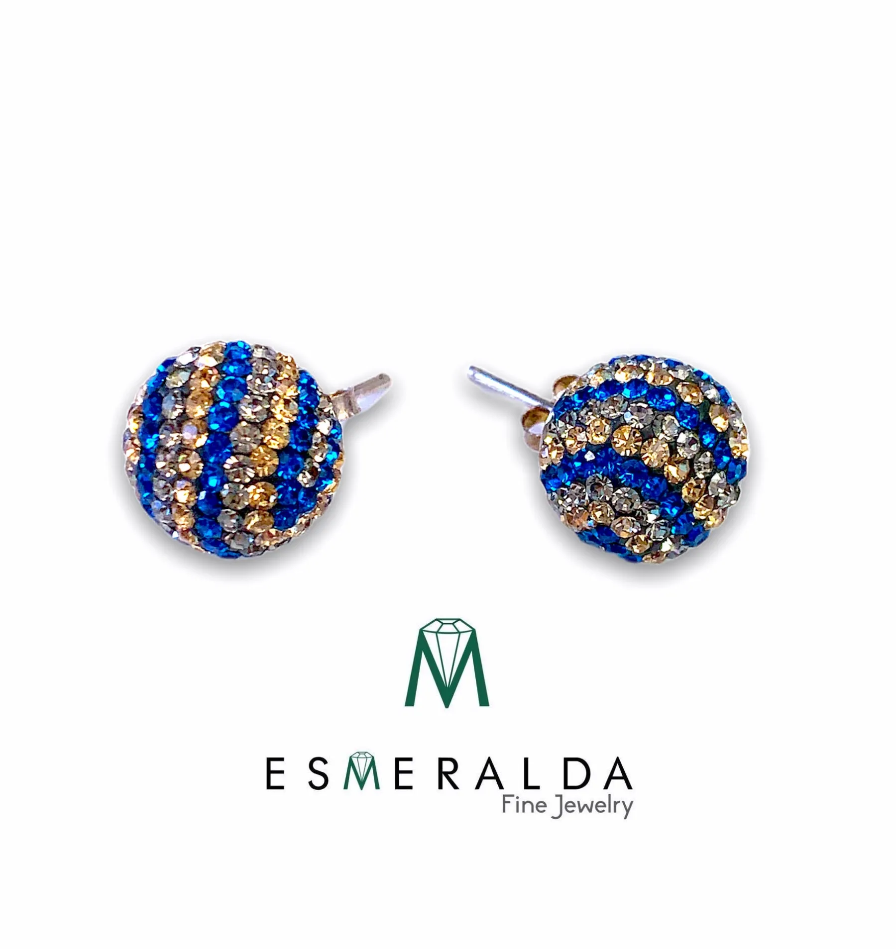 Gemstone Disco Ball Earrings