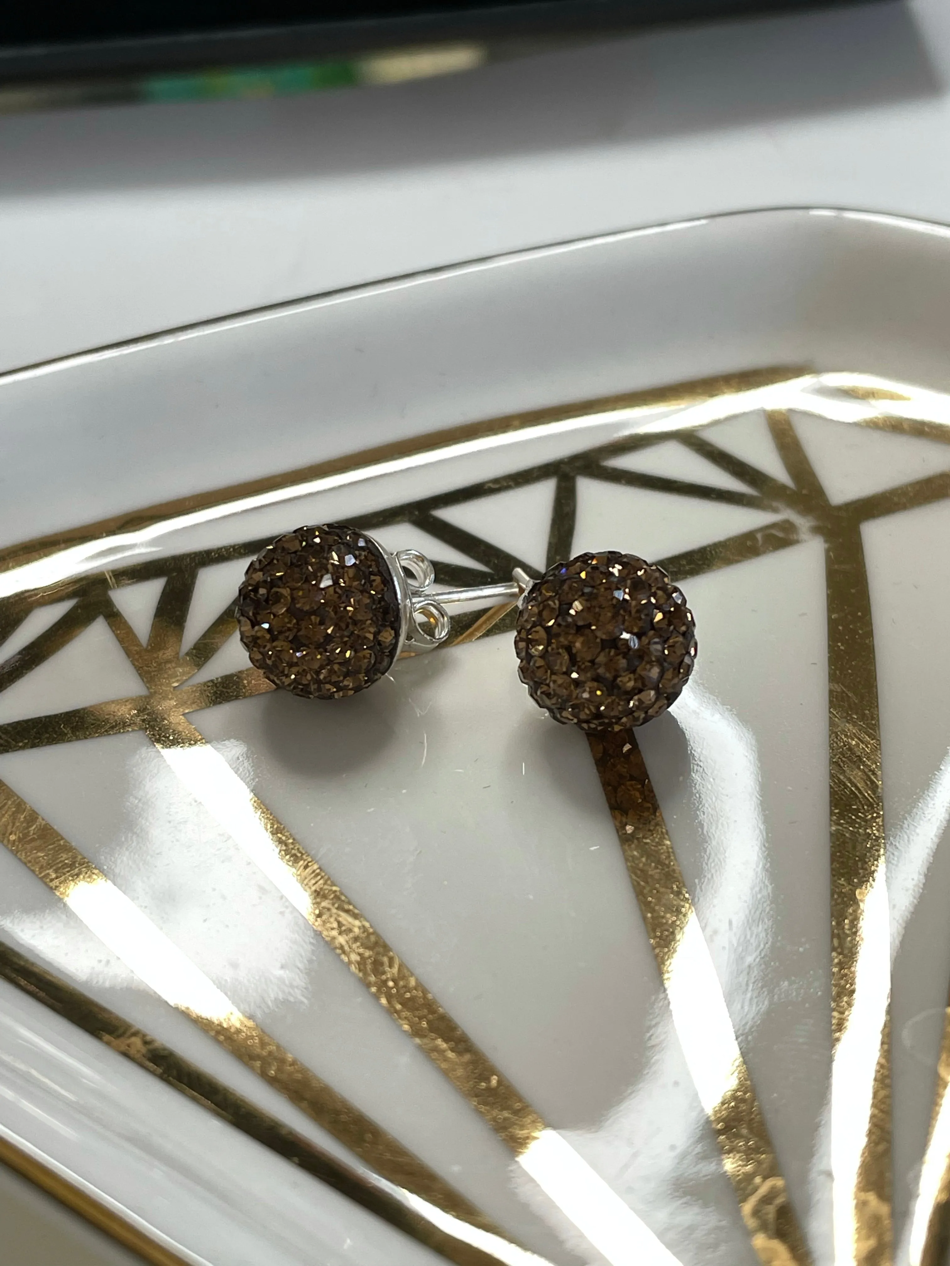 Gemstone Disco Ball Earrings