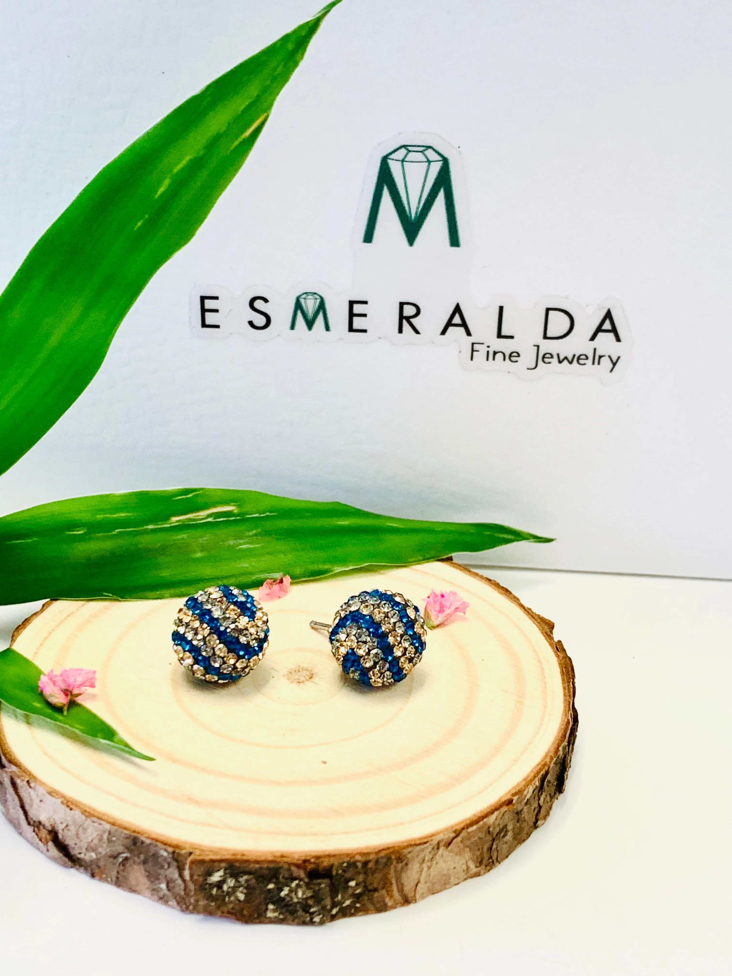 Gemstone Disco Ball Earrings