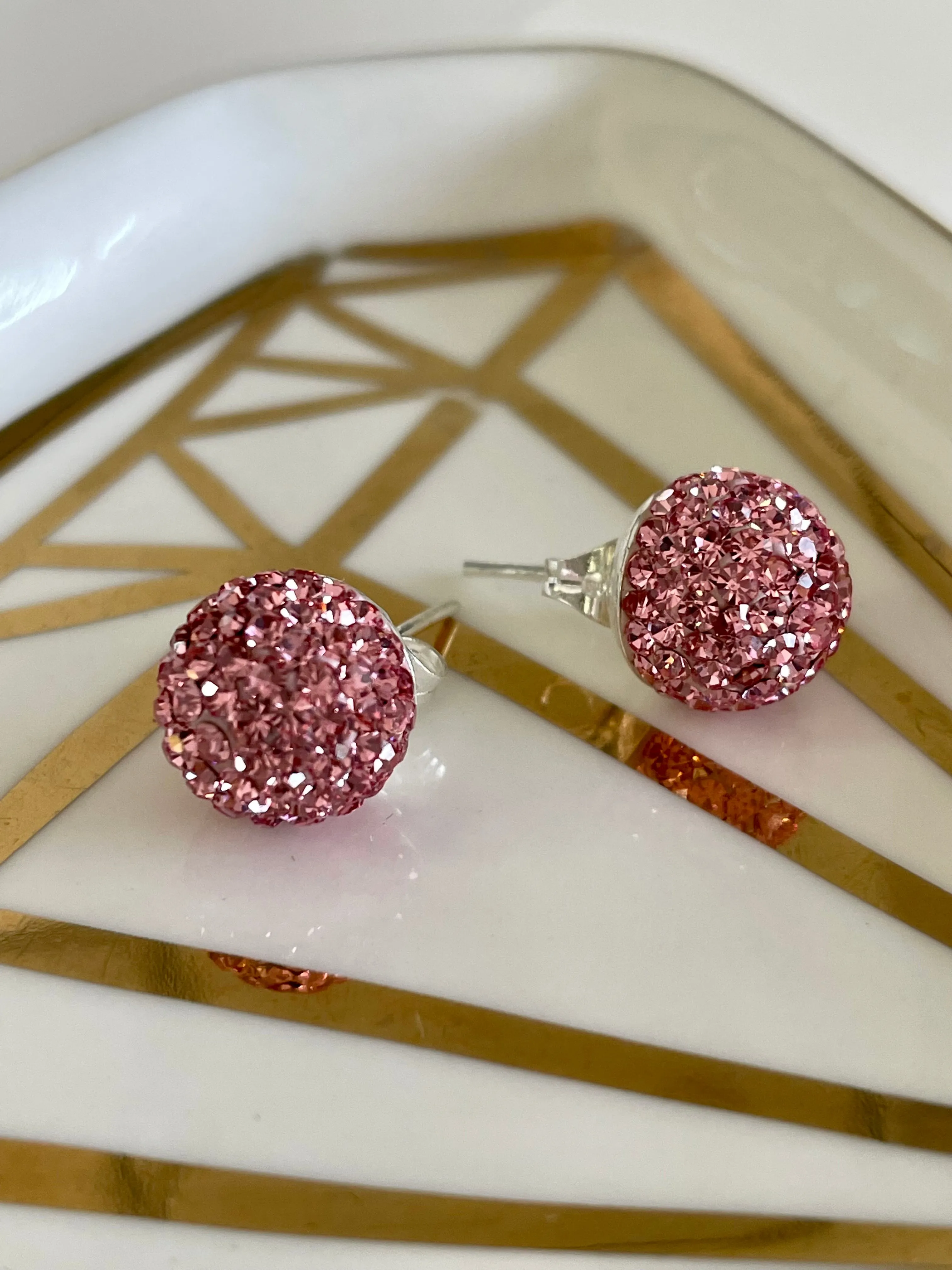 Gemstone Disco Ball Earrings