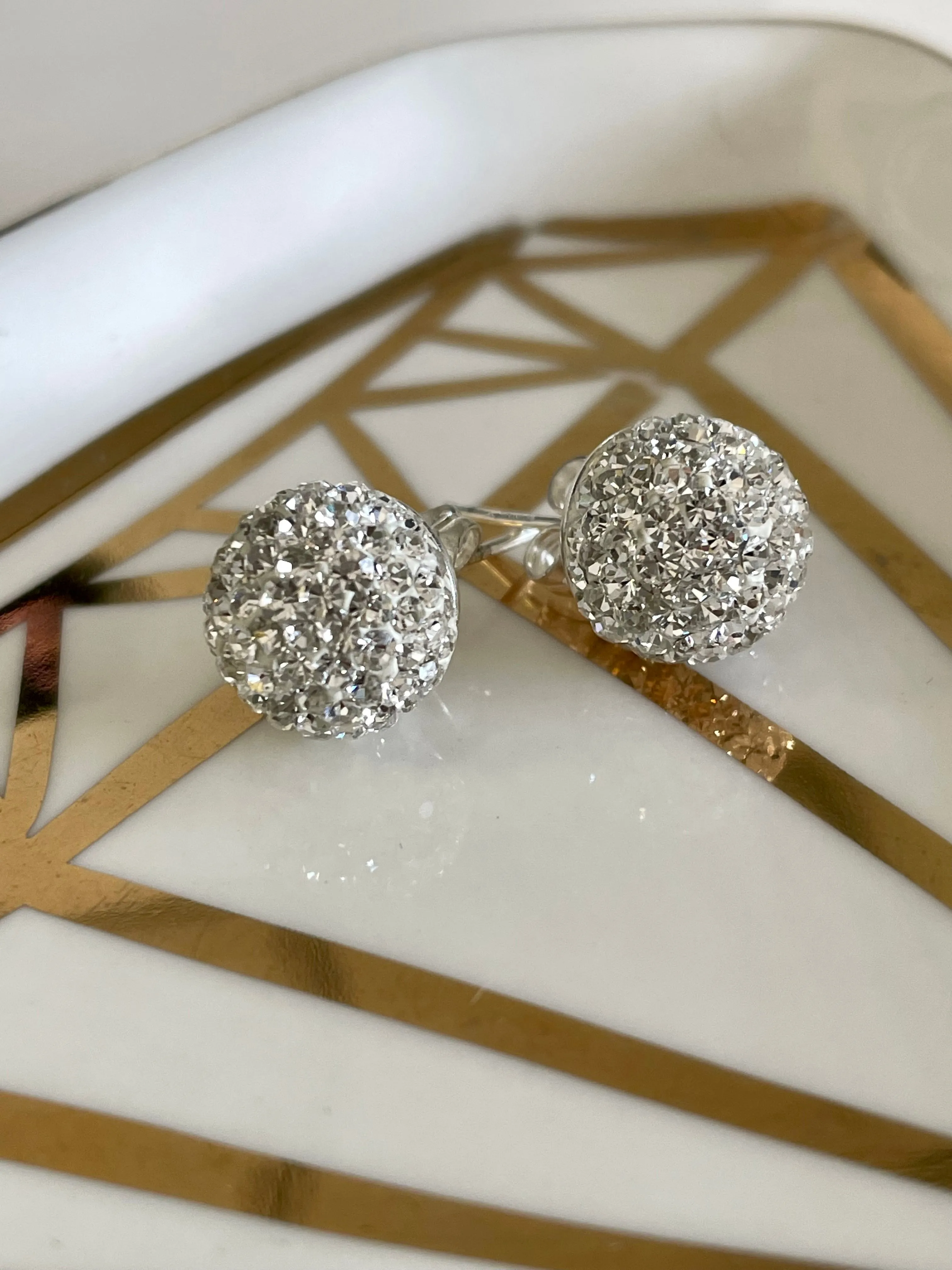 Gemstone Disco Ball Earrings
