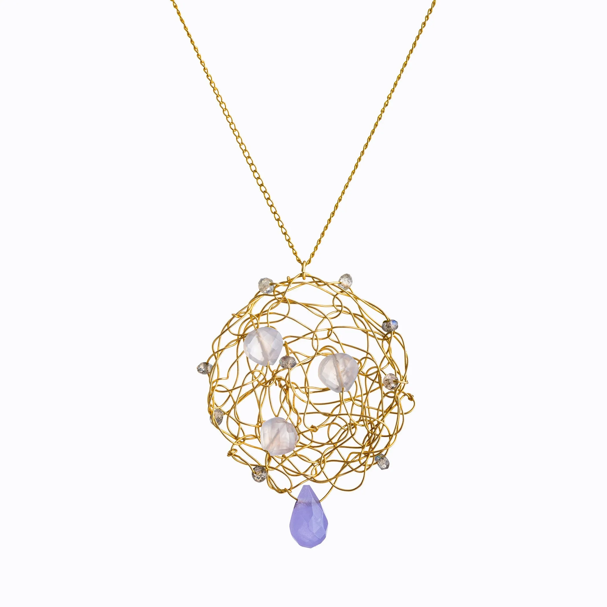 Gemstone Iolite Pendant