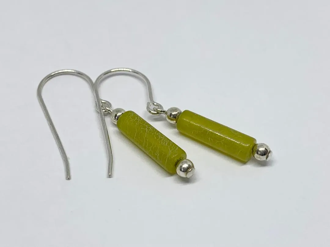 Gemstone Tube Earrings