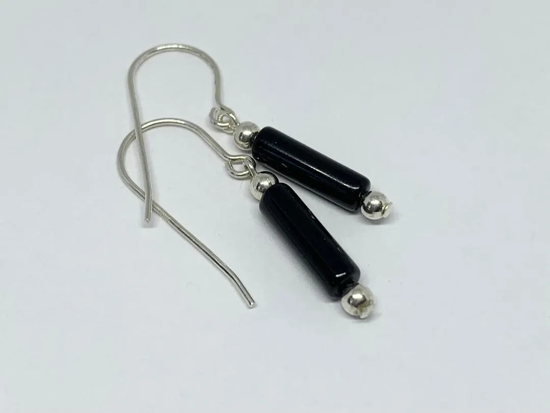 Gemstone Tube Earrings
