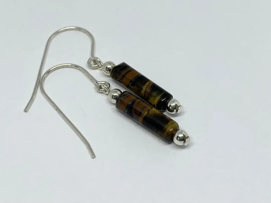 Gemstone Tube Earrings
