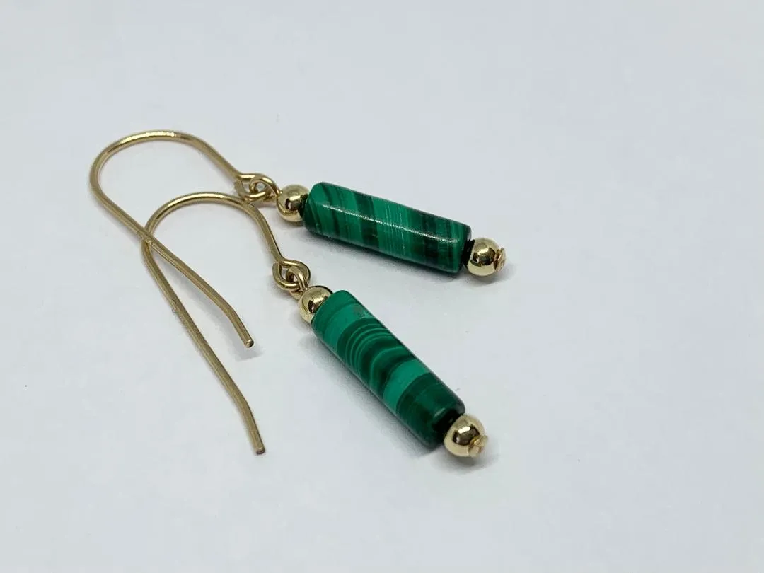 Gemstone Tube Earrings