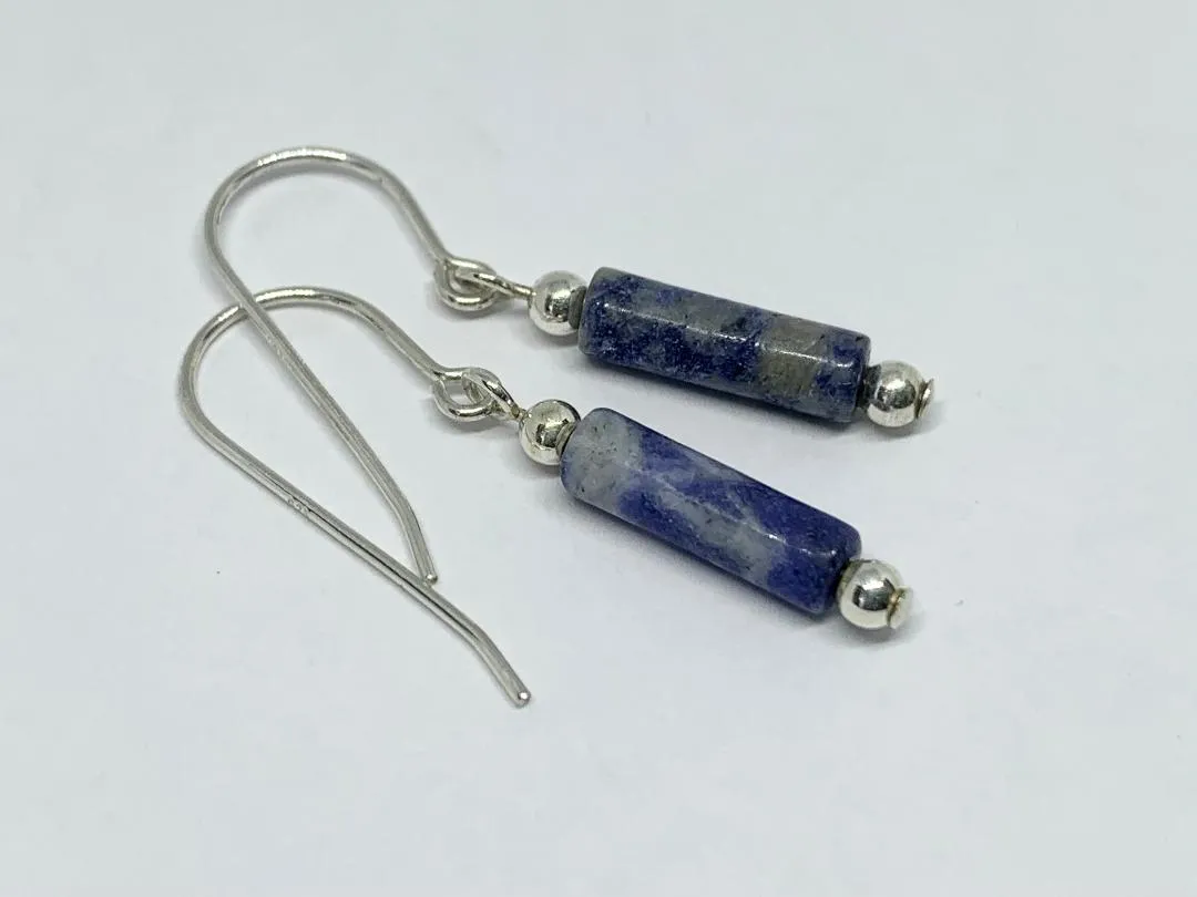 Gemstone Tube Earrings