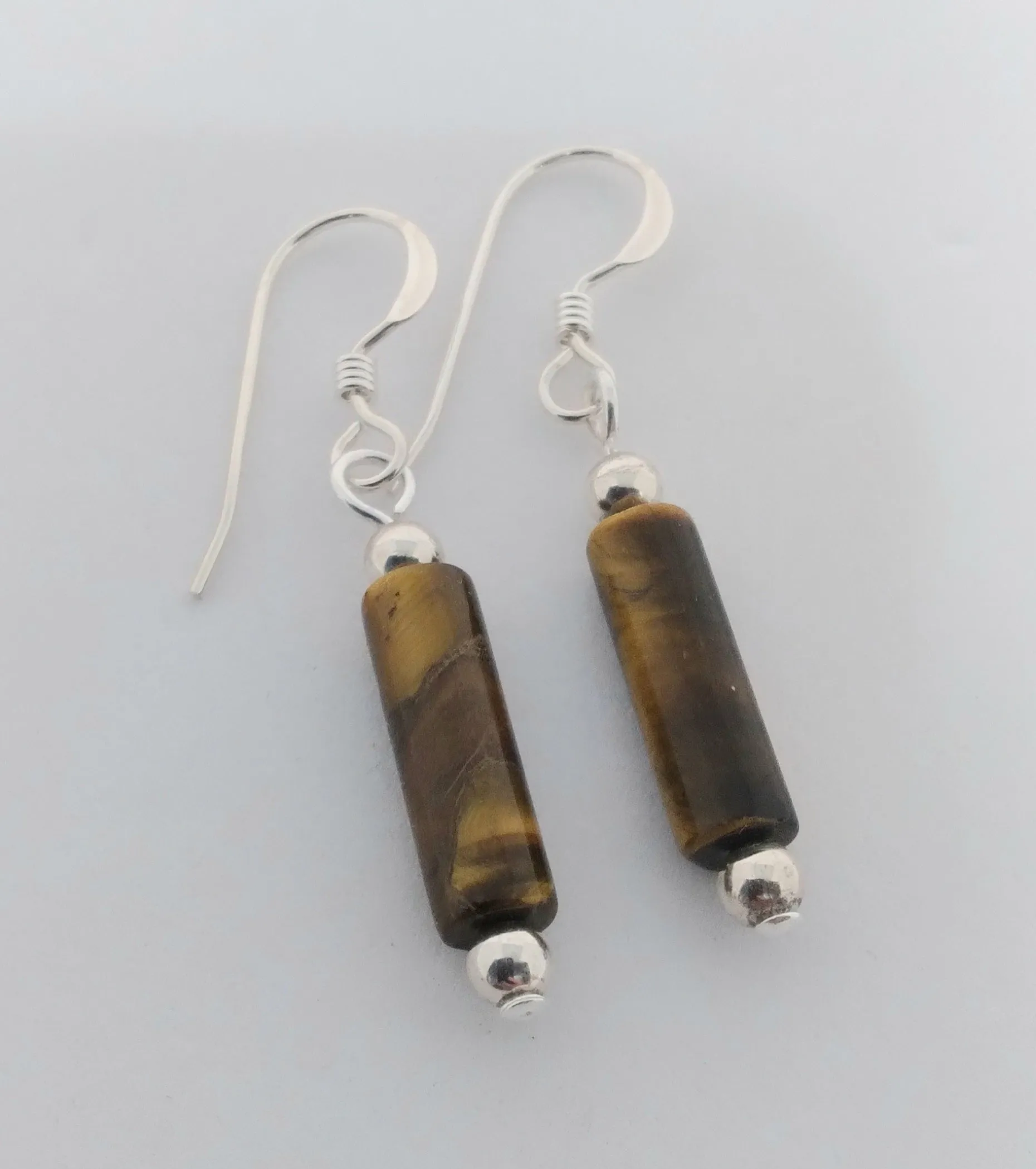 Gemstone Tube Earrings