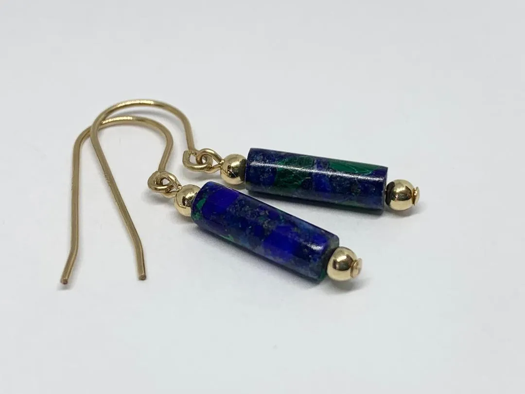 Gemstone Tube Earrings