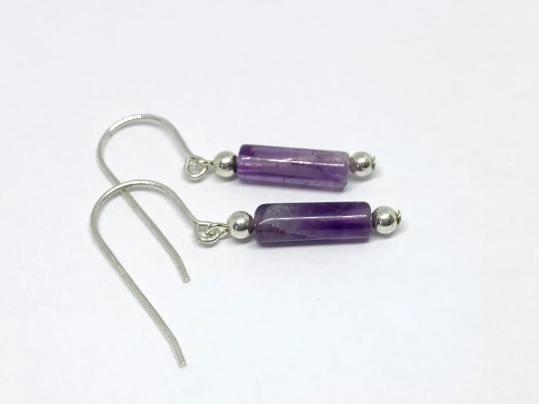 Gemstone Tube Earrings