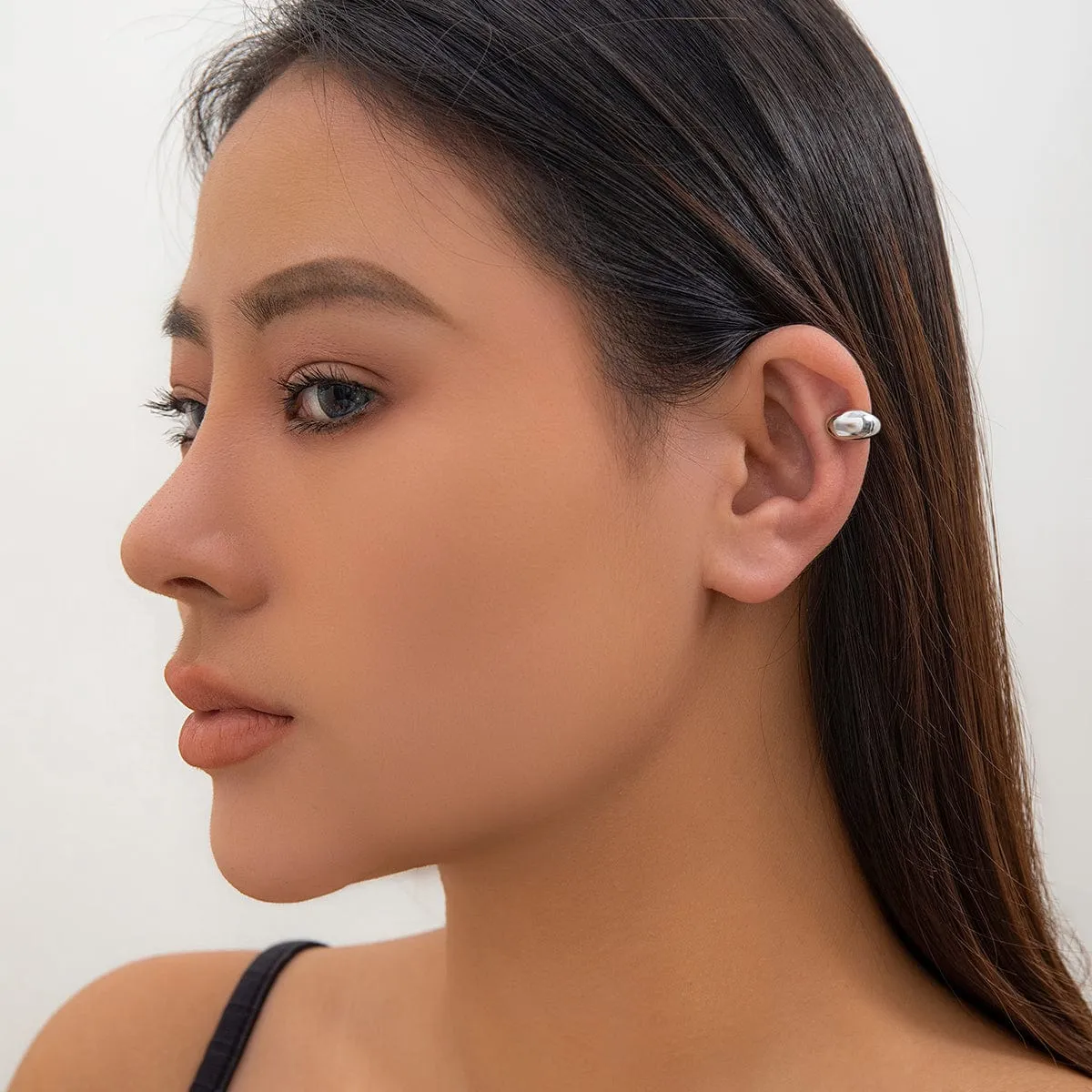 Geometric Gold Silver Plated Ear Cuff Earrings