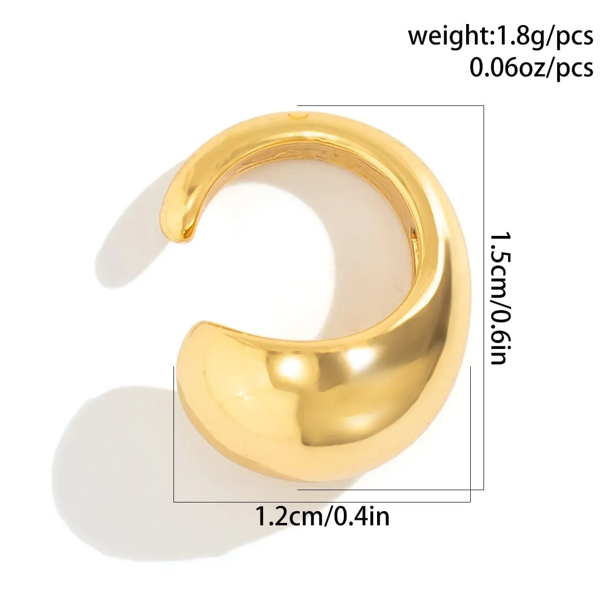 Geometric Gold Silver Plated Ear Cuff Earrings