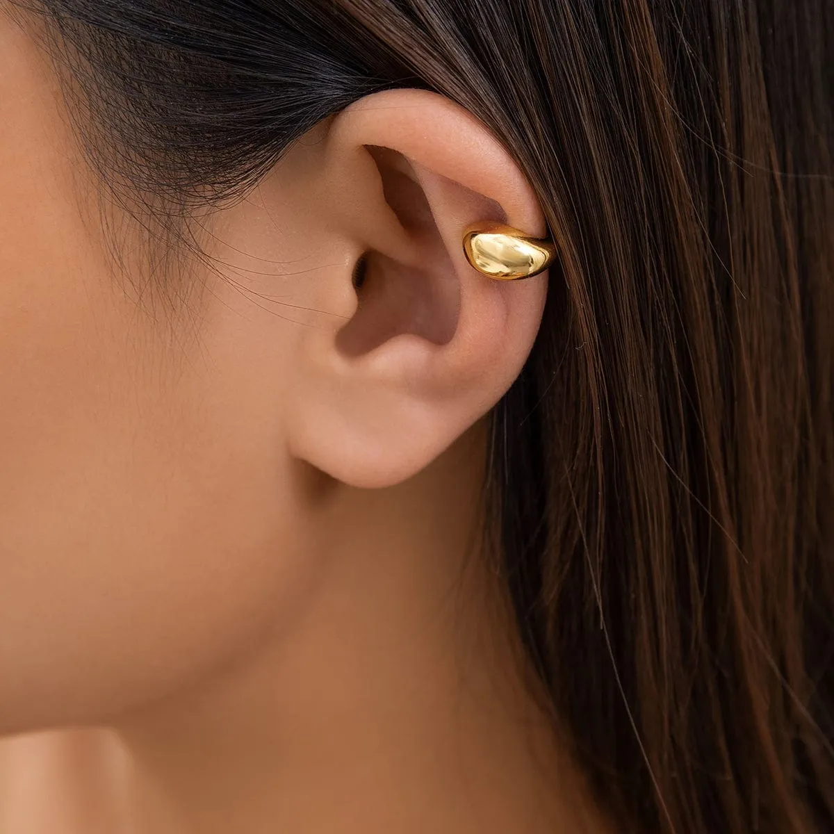 Geometric Gold Silver Plated Ear Cuff Earrings