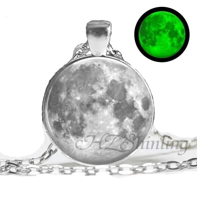 Glowing Moon Pendant Necklace Eclipse Women Jewelry