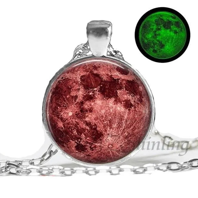 Glowing Moon Pendant Necklace Eclipse Women Jewelry