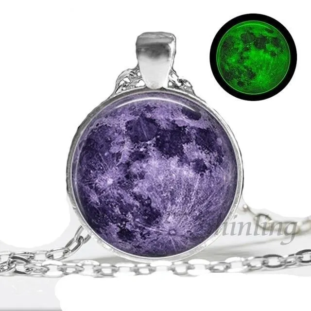 Glowing Moon Pendant Necklace Eclipse Women Jewelry
