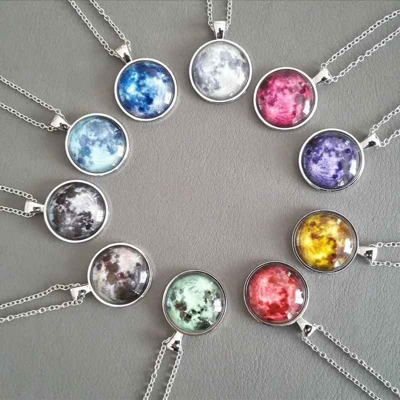 Glowing Moon Pendant Necklace Eclipse Women Jewelry