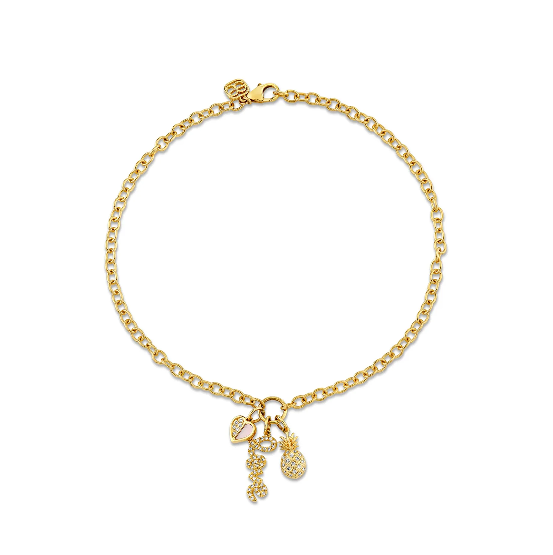 Gold & Diamond Cali Love Anklet