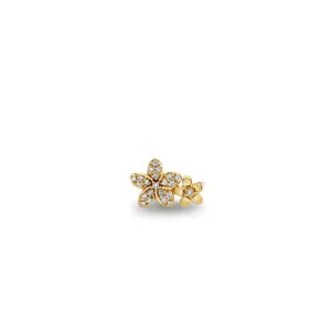 Gold & Diamond Small Double Plumeria Studs