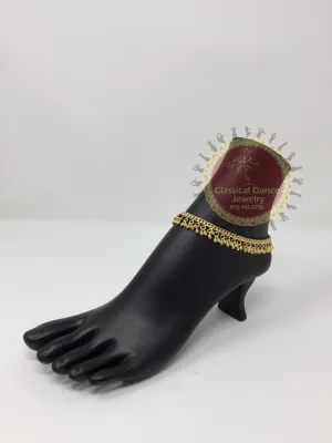 Gold Anklets Payal Indian Jewelry | Traditional panchaloha | weddings Bharatnatyam, Kuchipudi | Classical Dance Jewelry