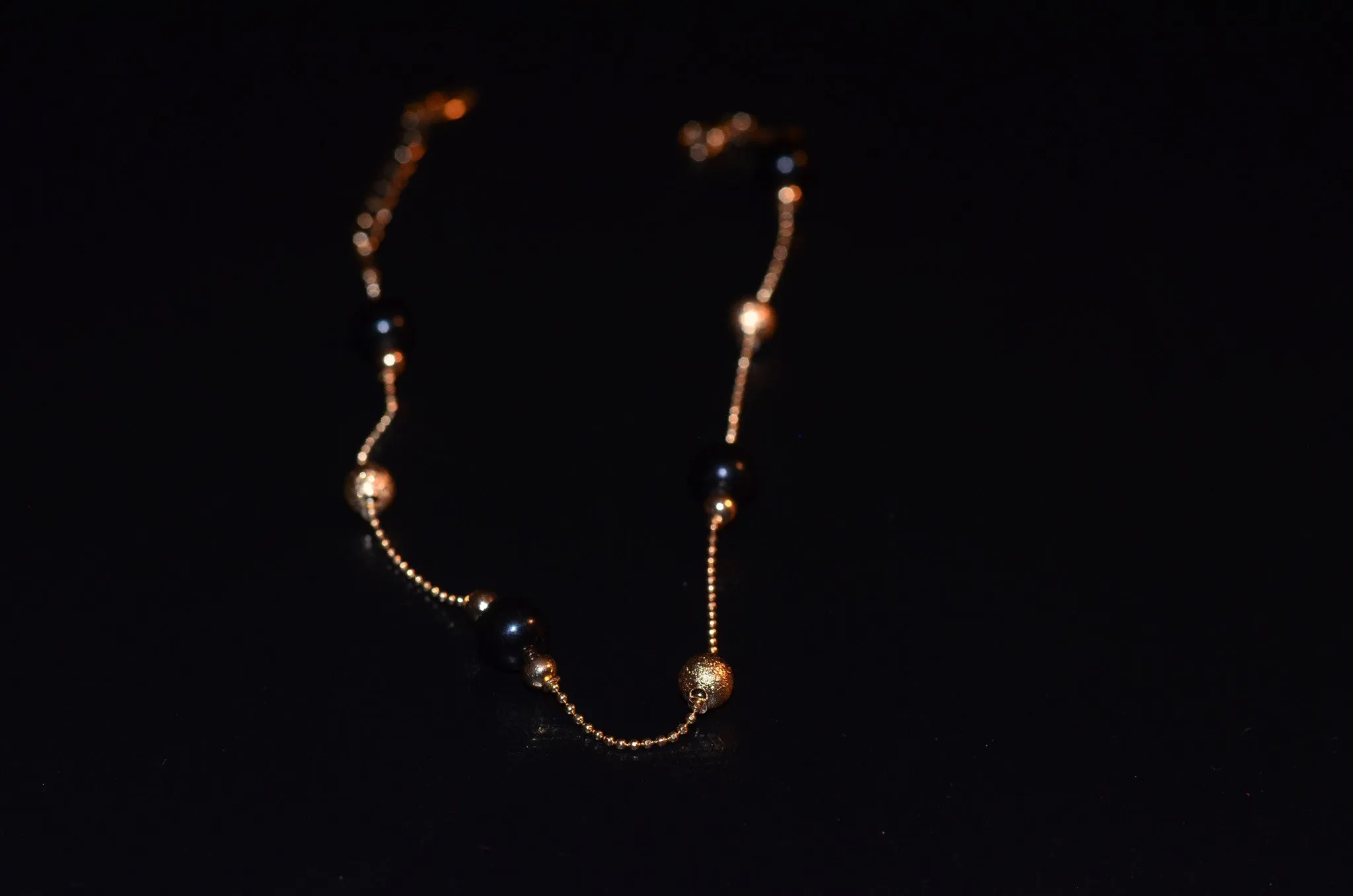 Gold ball anklet
