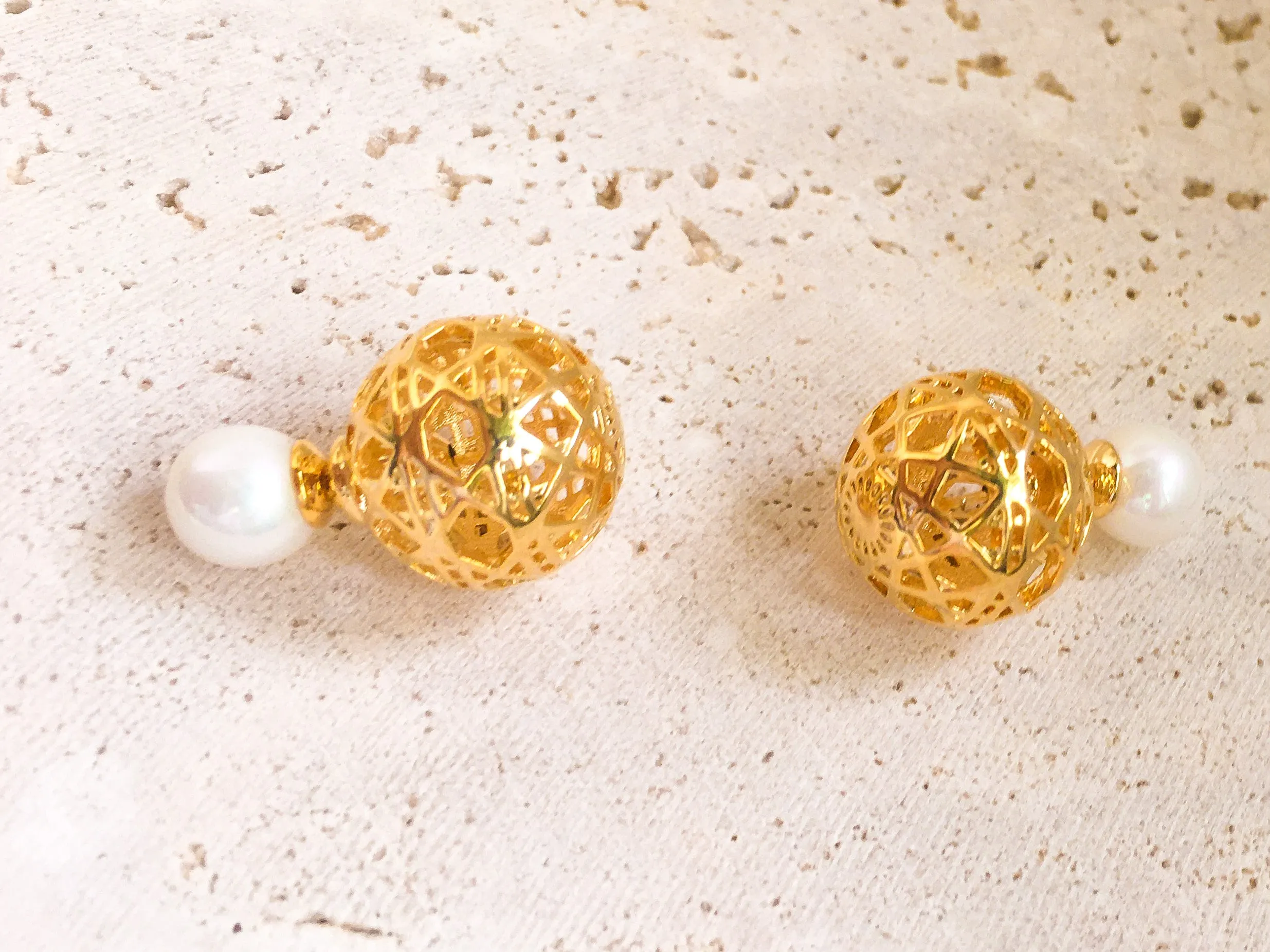 Gold Ball Earrings