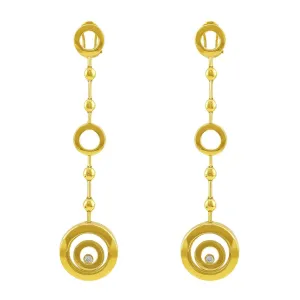 Gold Circles Diamond Earrings