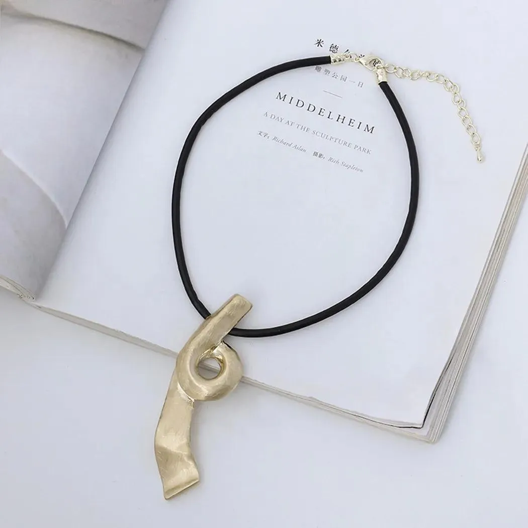Gold Color Geometric Twisted Long Chains Necklace for Women Trending Products Pendants