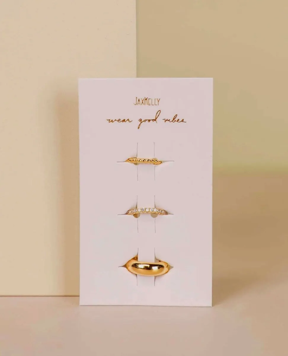 Gold Cuff Trio Earring Set