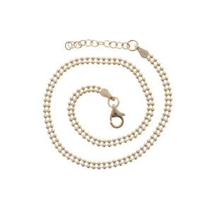 Gold Double Row Beaded Anklet