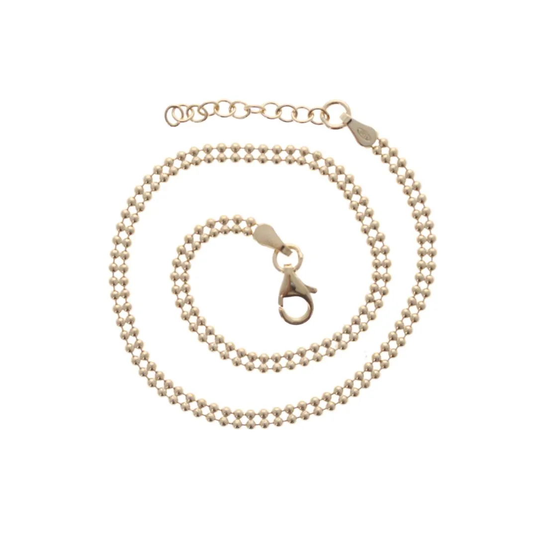 Gold Double Row Beaded Anklet