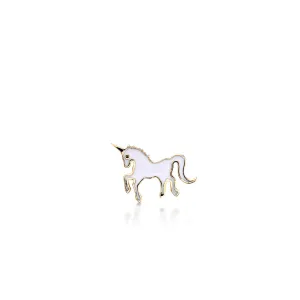 Gold Enamel Unicorn Stud