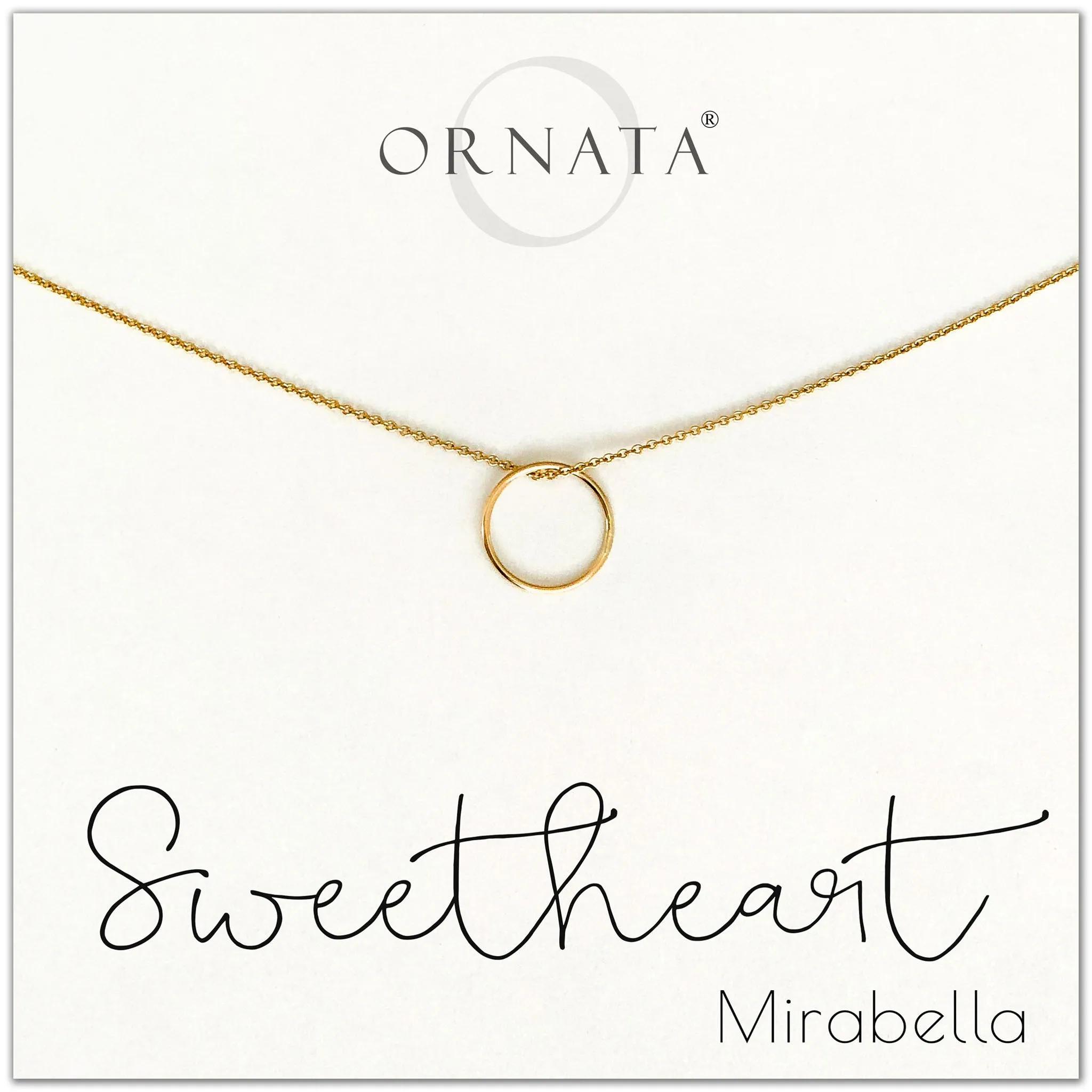 Gold Filled “Sweetheart" Necklace on Personalized Jewelry Card