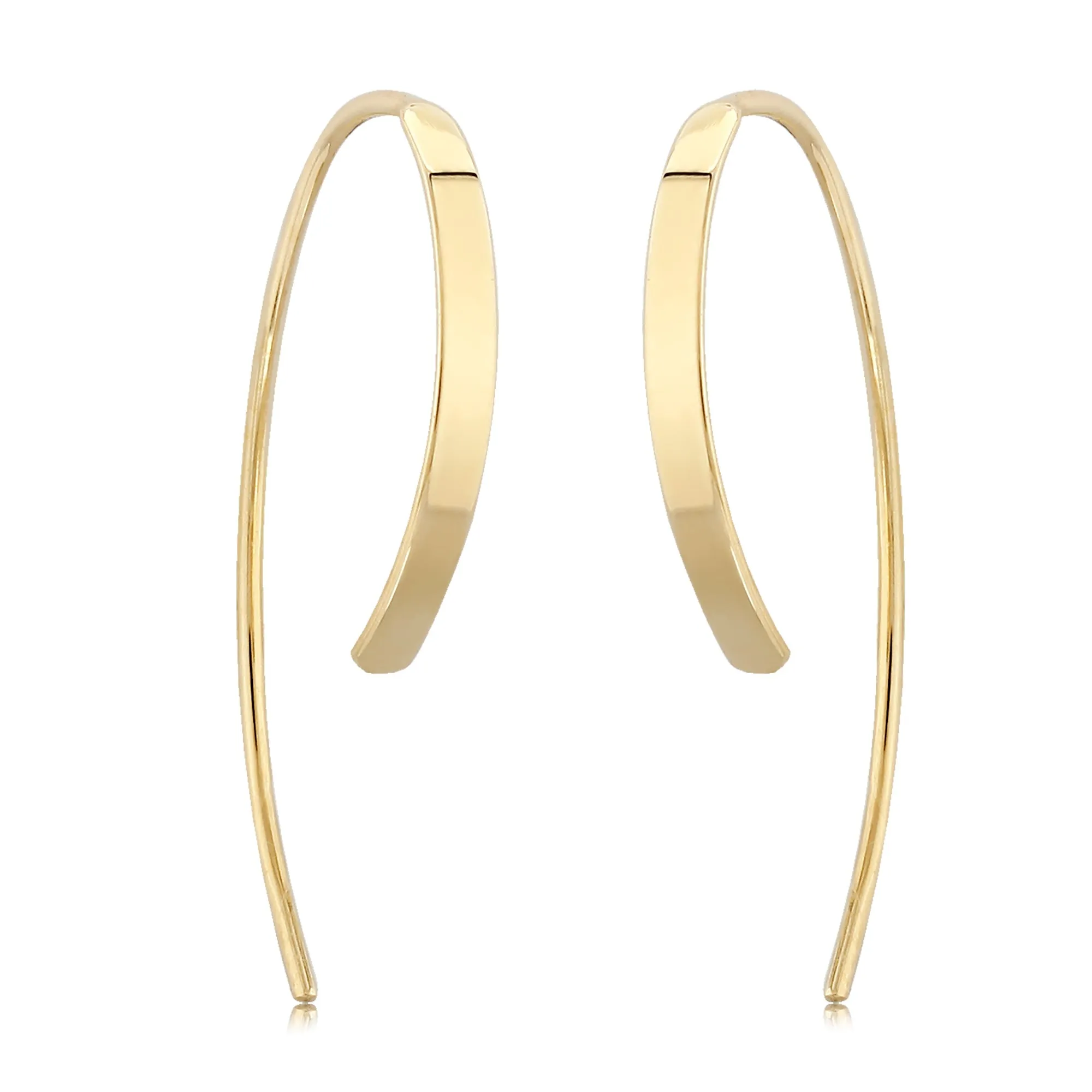 Gold Flat Sweep Cuff Earring