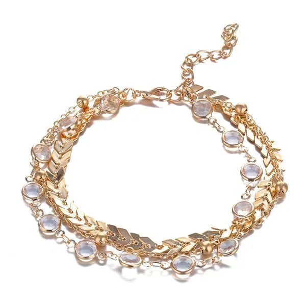 Gold Modern Luxury Star Pendant Anklet Foot Chain Leg Bracelet For Woman In Charm Jewelry Style Ideal for Gift