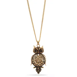 GOLD OWL PENDANT NECKLACES #SWR-CP6116A GLD (BA9)