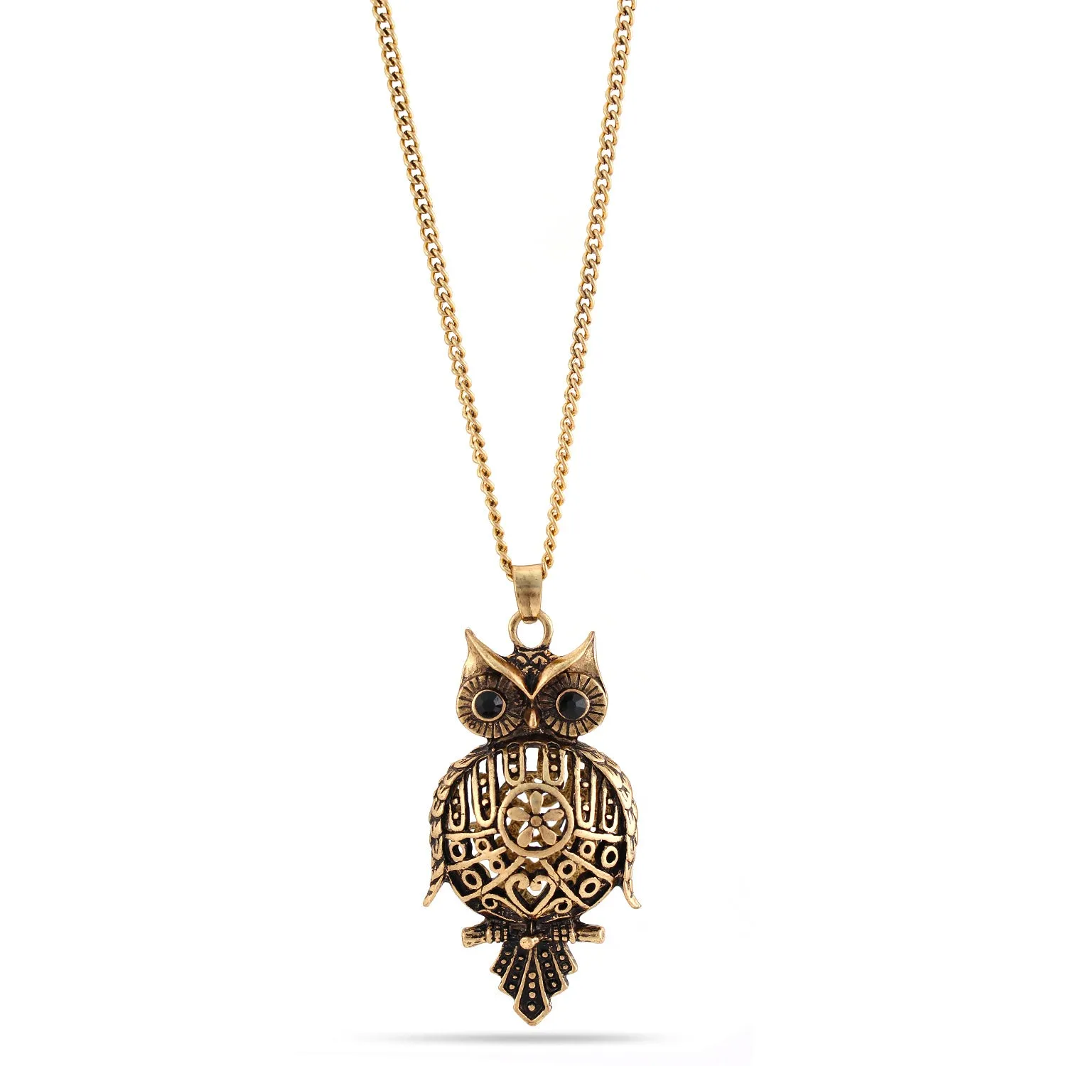 GOLD OWL PENDANT NECKLACES #SWR-CP6116A GLD (BA9)