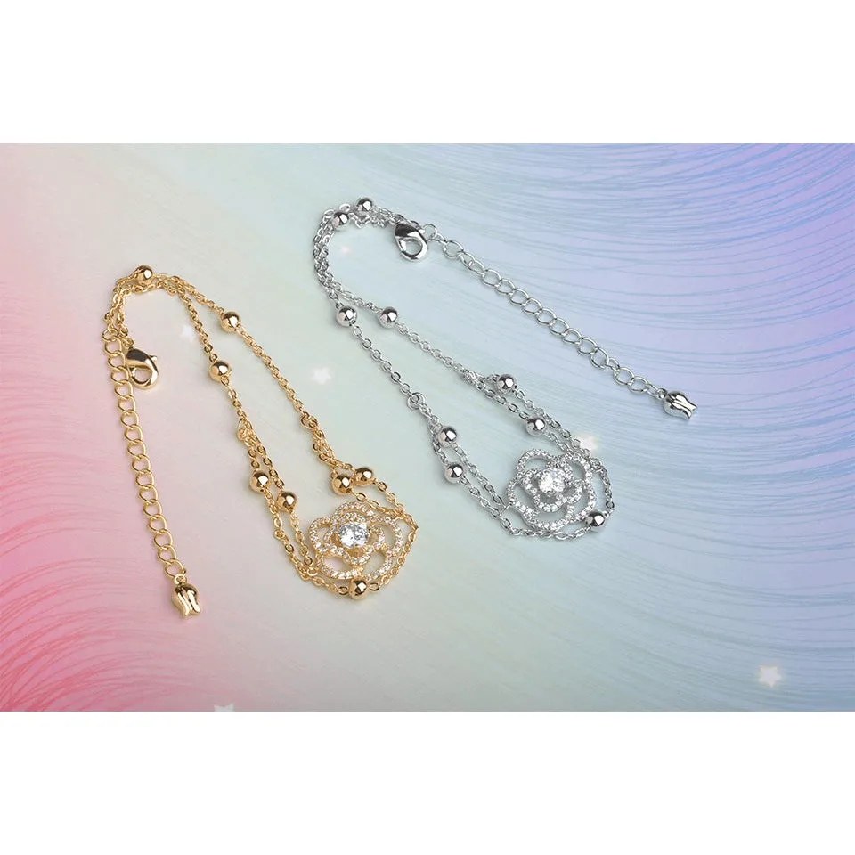 Gold Plated Infinity Rose Ankle Bracelet
