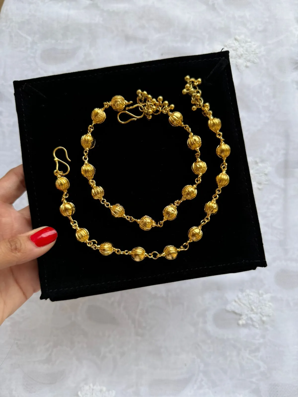 GOLD PLATED MATAR ANKLETS (PAIR)