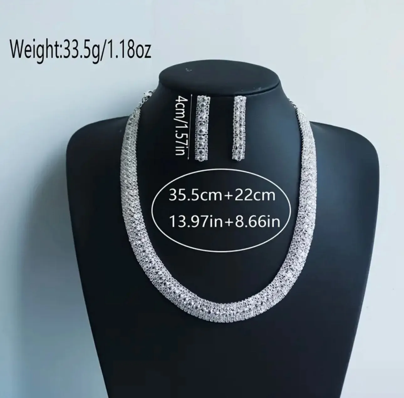 Gold Rhinestone Jewelry Set