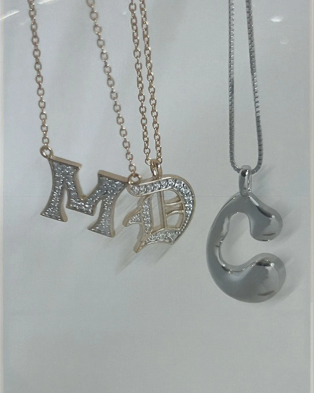 Goopy Letter Initial Charm Necklace