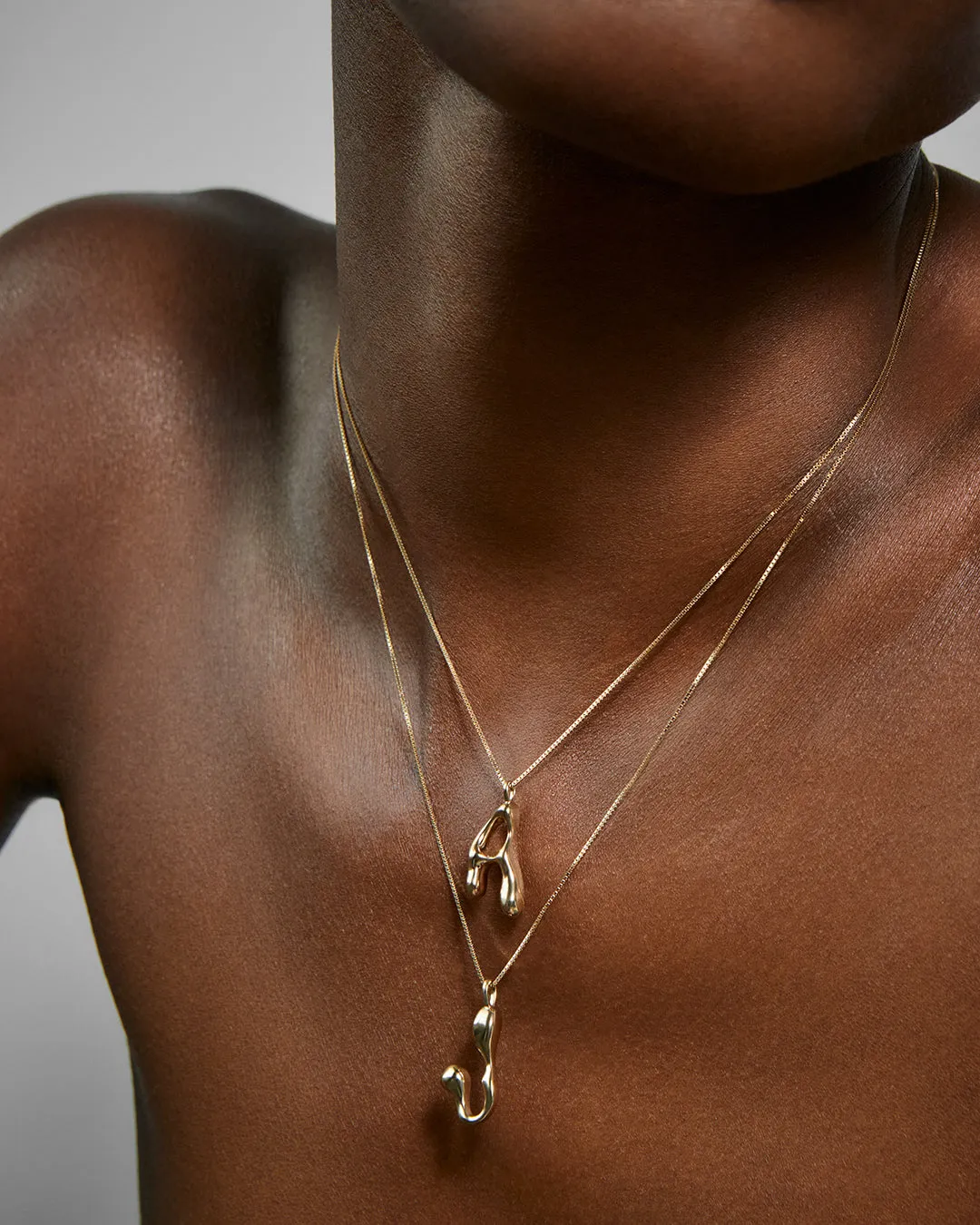 Goopy Letter Initial Charm Necklace