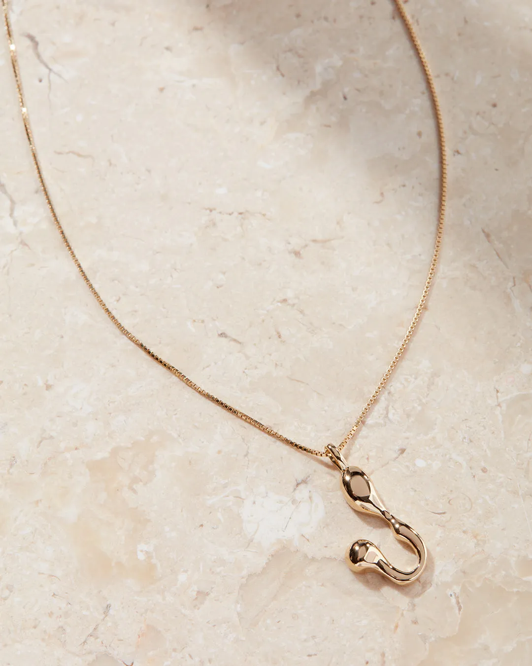 Goopy Letter Initial Charm Necklace
